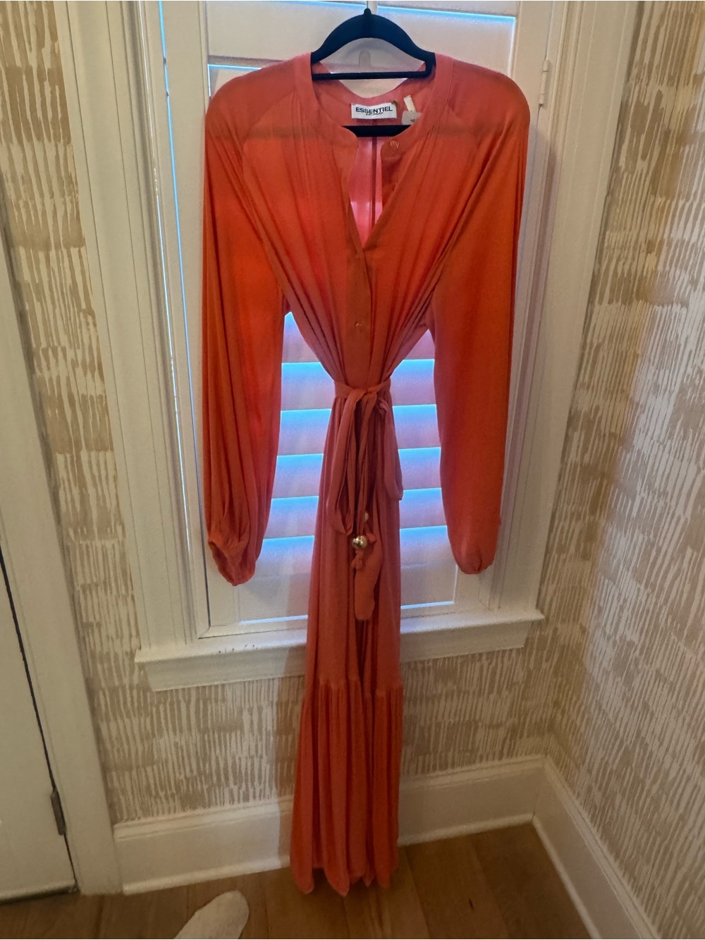 Erin Fetherston Coral Long-Sleeve Maxi Dress